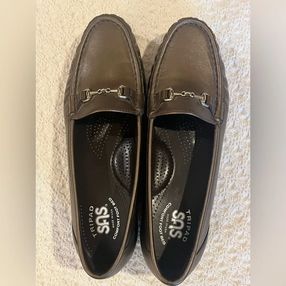 SAS Tripad Metro slip-on loafers /moccasins. Brown pearl, arch support. NWOT. 8